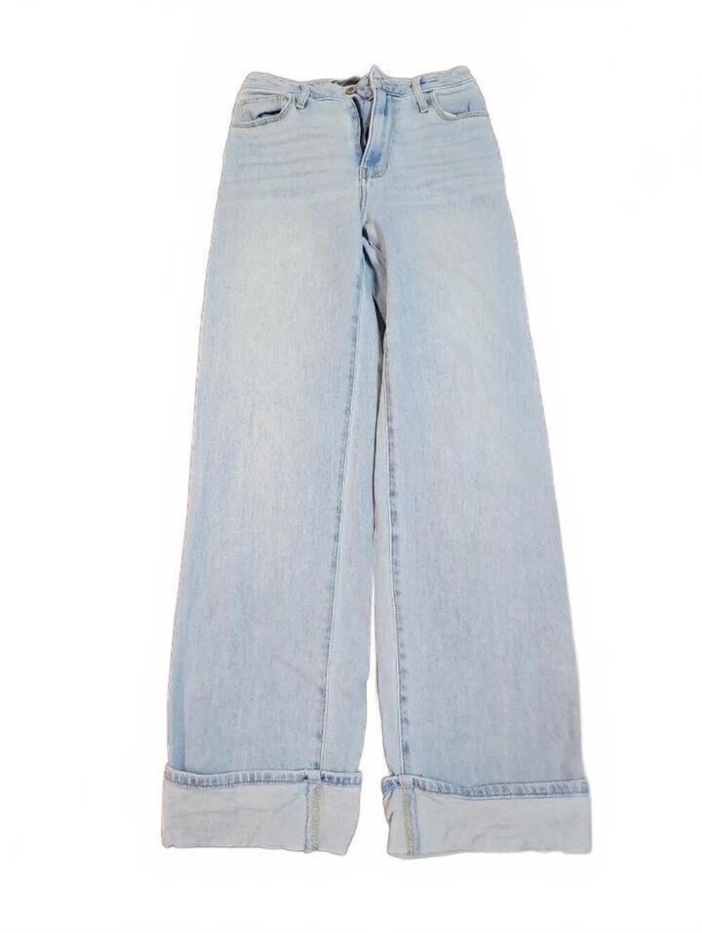 Hollister Ultra High Rise Dad Jean Woman’s Size 25/31L Stretch Cuffed Hem Baggy